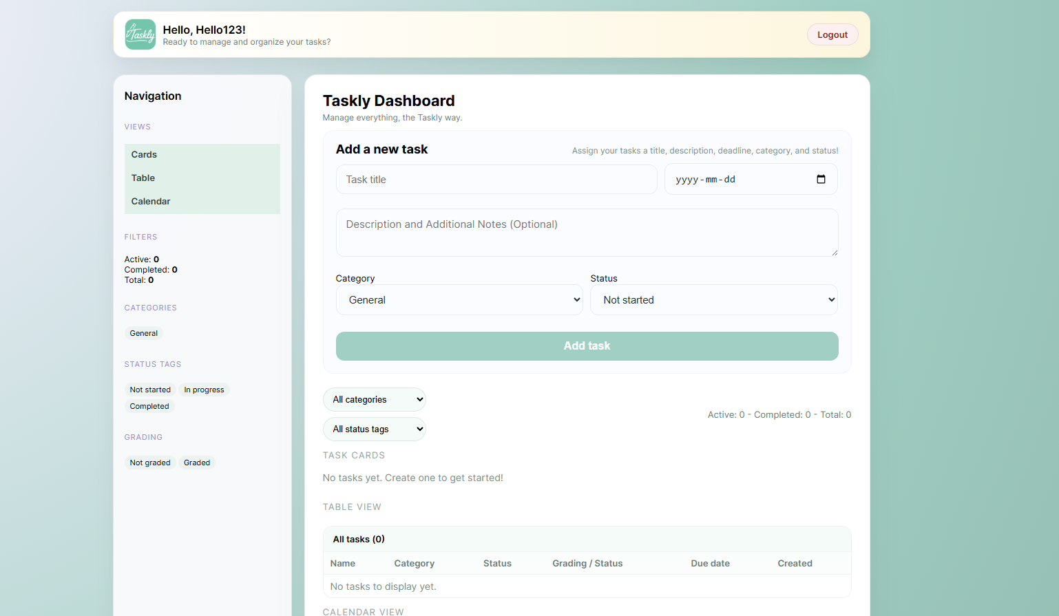 Taskly Task Manager Website Screenshot